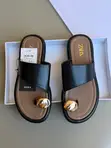 Zara Flat Sandal with Gold Detail - 3