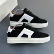 Men's Santoni Suede Low-Top Luxury Leather Sneakers - 4