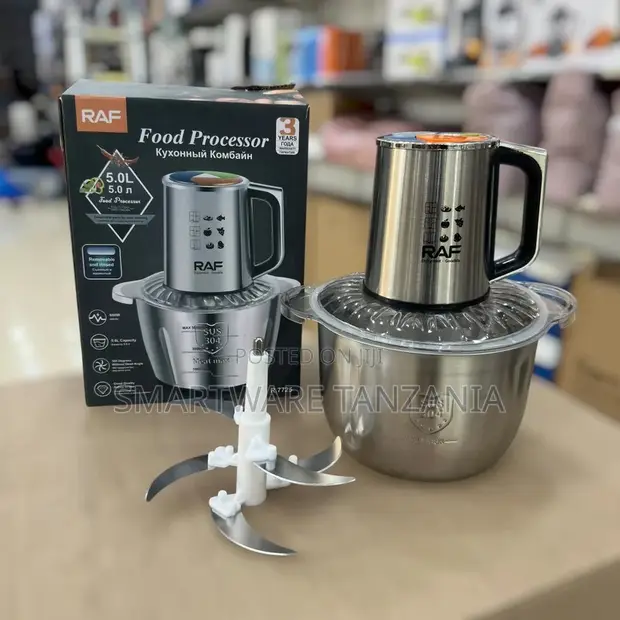 RAF Food Processor 5L, 600W, Stainless Steel Bowl - 1
