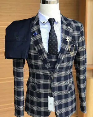 Marshalino Turkey 3-Piece Checked Plaid Suit