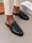 Men's Versace Design Leather Mules - New - 5