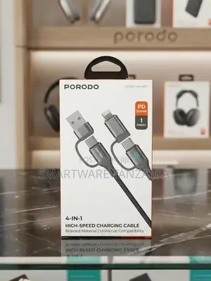 Porodo 4-in-1 High-Speed Charging Cable (USB kwenda Lightning/Type-C)