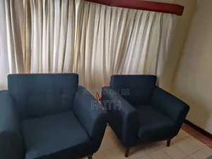 Navy Blue Spacious One-Seater Couch
