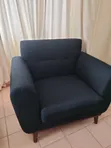 Navy Blue Spacious One-Seater Couch - 2