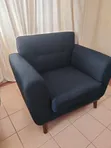 Navy Blue Spacious One-Seater Couch - 3