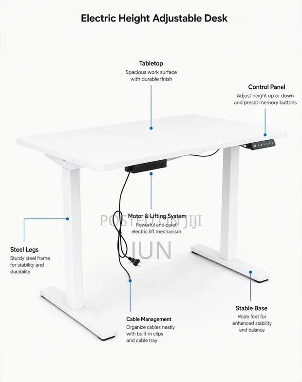 Boss Office Products Electric Height Adjustable Table - Brand New - 1