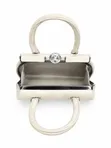 Elegant Structured Top Handle Handbag - Cream - 2