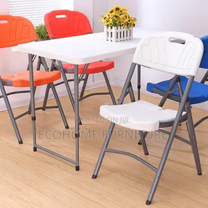 Foldable Plastic Chair with Metallic Frame