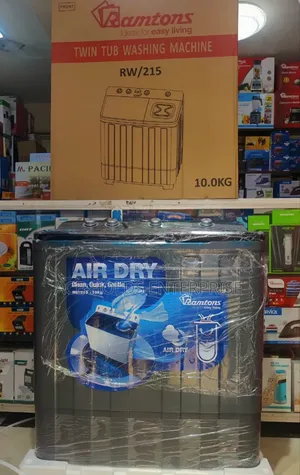 Ramtons RW/215 10KG Twin Tub Washing Machine yenye Air Dryer