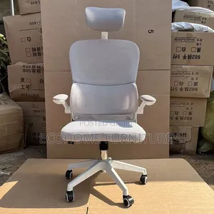 Ergonomic Office Chair Gray White