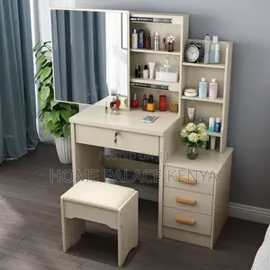 Vanity Set ya Kioo cha Kuteleza na Uhifadhi Siri