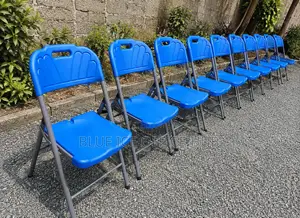 Blue Plastic Folding Chairs - Portable