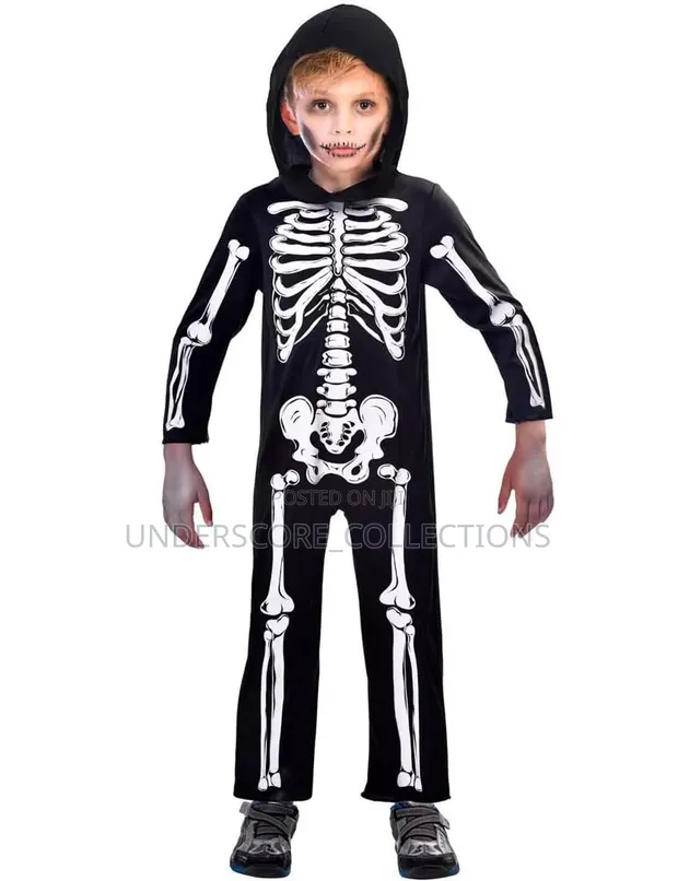 Black Children's Skeleton Costume - 1