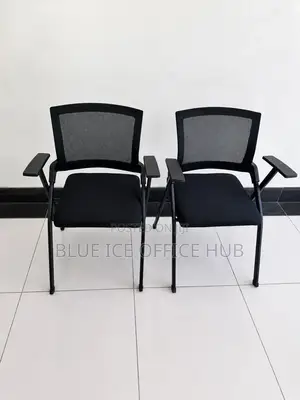 Black Mesh Visitor Chair with Armrests