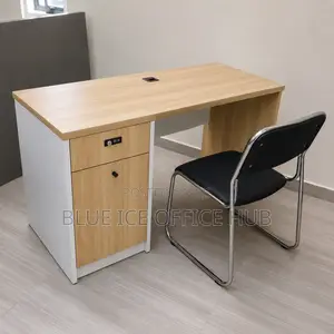 Durable Office Desk Set with Lockable Drawer & Metal Chair