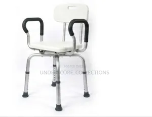 Adjustable Swivel Shower Chair with Backrest and Armrests