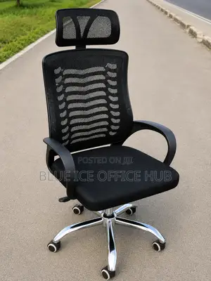 Black Mesh Office Chair with Headrest