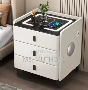 Modern Multifunctional Smart Nightstand with Wireless Charging