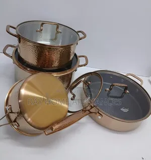 8-Piece Heavy Stainless Steel Cookware Set - Gold