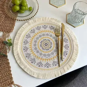 Vipochi vya Meza vya Boho Vilivyofumwa (Seti ya 6)