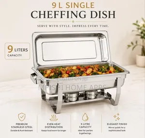 9L Chafing Dish Moja ya Stainless Steel