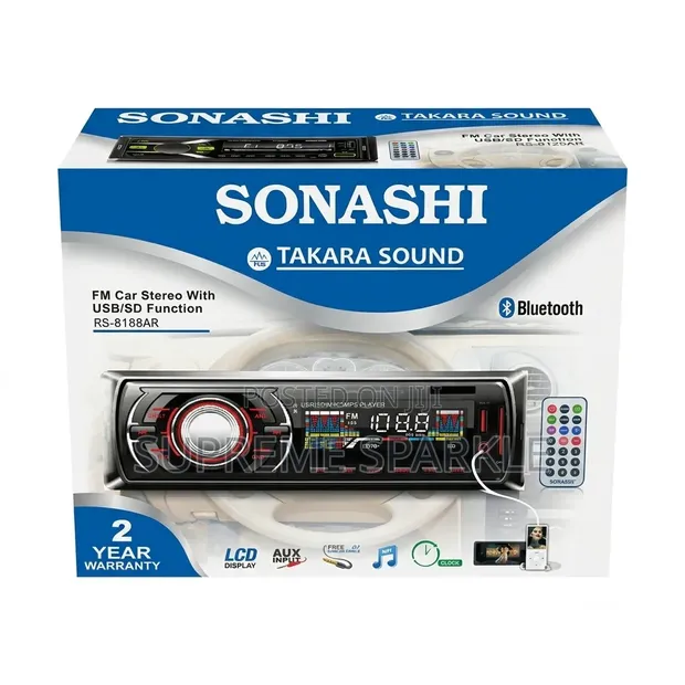 Sonashi FM Car MP3 Player with Bluetooth, Aux, USB/SD - 1
