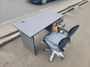 Modern Ergonomic Mesh Office Chair and Desk Set