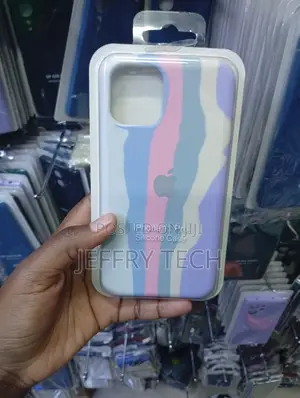 Kifuniko cha Silicone chenye Milia ya Rangi za Pastel kwa iPhone 11 Pro