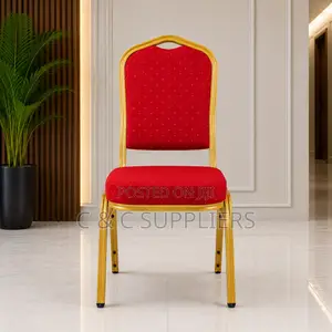 Armless Fabric Wedding Chair - Red