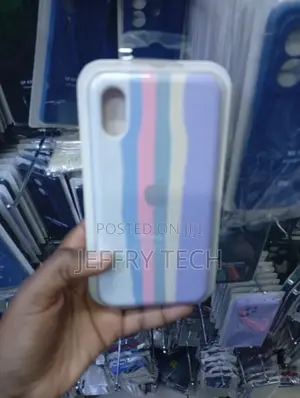 Pastel-Striped Silicone Case for iPhone XR