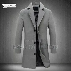 Gray Lined Casual Trench Coat