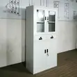 Kabati la Faili la Chuma lenye Milango ya Kioo na Droo - 1