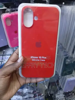 Bright Red Silicone Protective Cover for iPhone 16 Plus