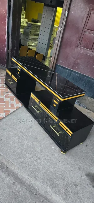 Stendi ya TV ya Kifahari yenye Marumaru na Taa