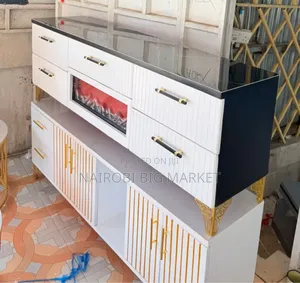 Stendi ya Kisasa ya TV yenye Kazi ya Fireplace