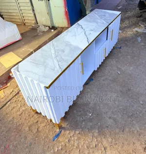 Stendi ya TV ya Executive Box yenye Kioo cha Marumaru