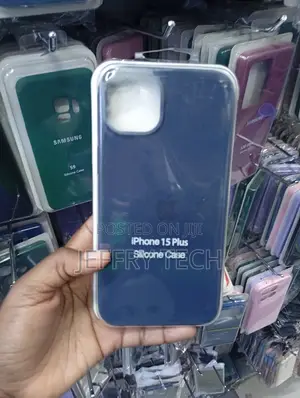 Blue Silicone Phone Case for iPhone 15 Plus
