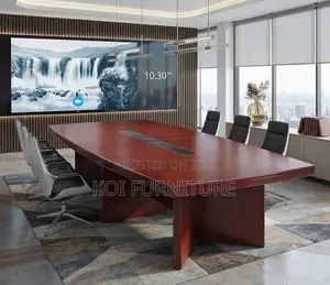 Executive Red Boardroom Table - 2400mm