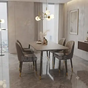 Four Seater Elegant Dining Set with Leather Cushion