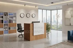 Reception Desk 1.4 Meters Brown Front Office Table