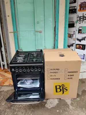 BJs Standing Cooker EVEREST Black 60x60cm 3 Gas + 1 Hotplate