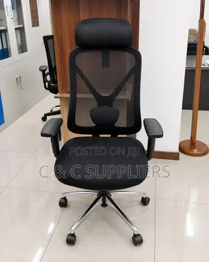 Kiti cha Utafiti cha Ergonomic Nyeusi cha Mesh
