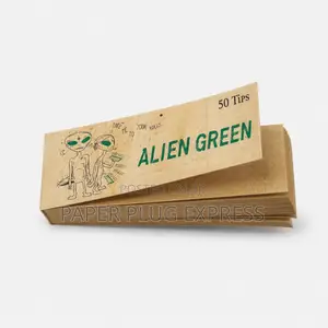 Alien Green Natural Brown Perforated Rolling Filter Tips - Vidokezo 50