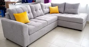 Sofa ya L ya Viti 6 - Kitambaa cha Kisasa