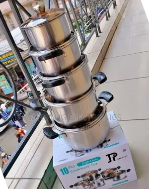 JP Set ya Vyombo vya Kupikia Vipande 10 vya Chuma cha Kutolea Nje