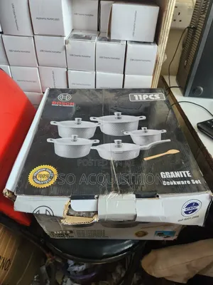 11-Piece Granite Cookware Set - Non-Stick Pots and Frying Pan