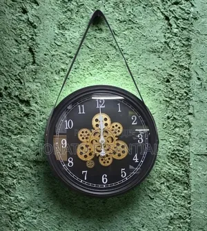 Vintage Moving Gear Wall Clock 32cm