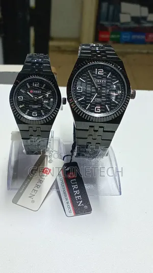 Curren Black Honeycomb Couple Watches
