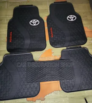 Universal All-Weather Toyota Branded Floor Mats with Red Border