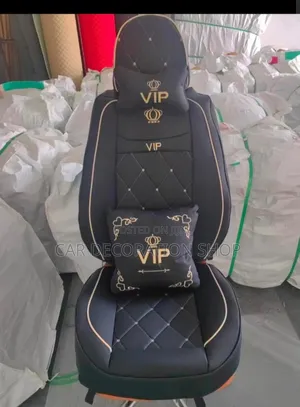 Two Tone Leather Universal Seat Cover Baije Black Water Resistant